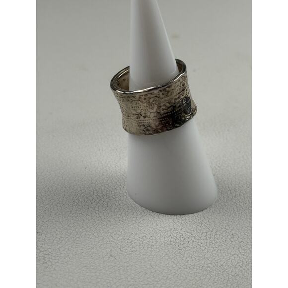 Sisae Sterling Silver Band Ring Flowers Size 6 - Picture 8 of 11